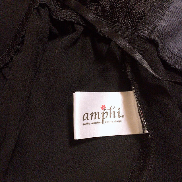 AMPHI(アンフィ)のAMPHI(アンフィ) キャミソール レース リボン ブラック 黒 レディースのトップス(キャミソール)の商品写真