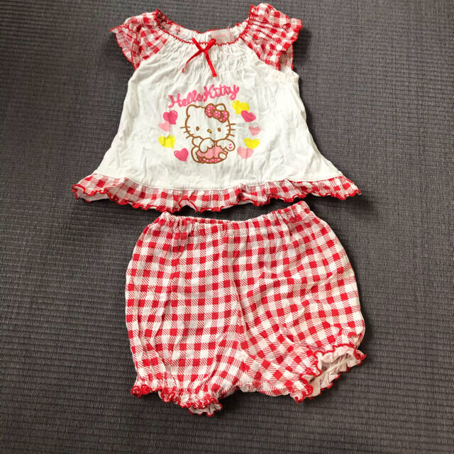 ハローキティ　セットアップ　水着　90 キッズ/ベビー/マタニティのキッズ服女の子用(90cm~)(水着)の商品写真