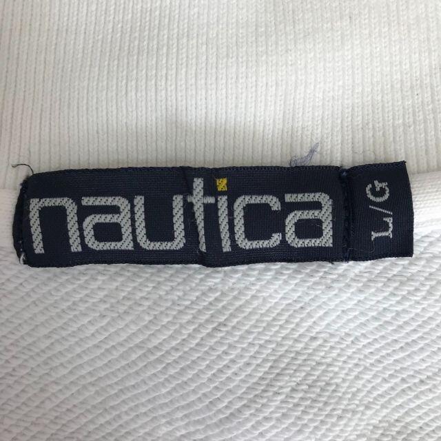 NAUTICA(ノーティカ)の【人気】ノーティカ ハーフジップトレーナー スウェット アームロゴ ホワイト L メンズのトップス(スウェット)の商品写真