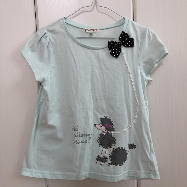 anyFAM(エニィファム)のanyFAM⭐︎Tシャツ　ミント　140  プードル　 キッズ/ベビー/マタニティのキッズ服女の子用(90cm~)(Tシャツ/カットソー)の商品写真