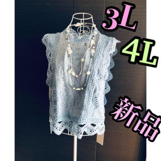 お洒落♡レース、プルオーバー　大きいサイズ(シャツ/ブラウス(半袖/袖なし))