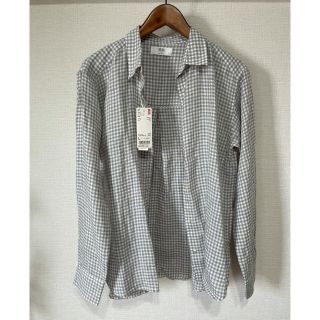 ユニクロ(UNIQLO)のUNIQLO ユニクロ　プレミアムリネン　チェックシャツ　長袖(シャツ/ブラウス(長袖/七分))