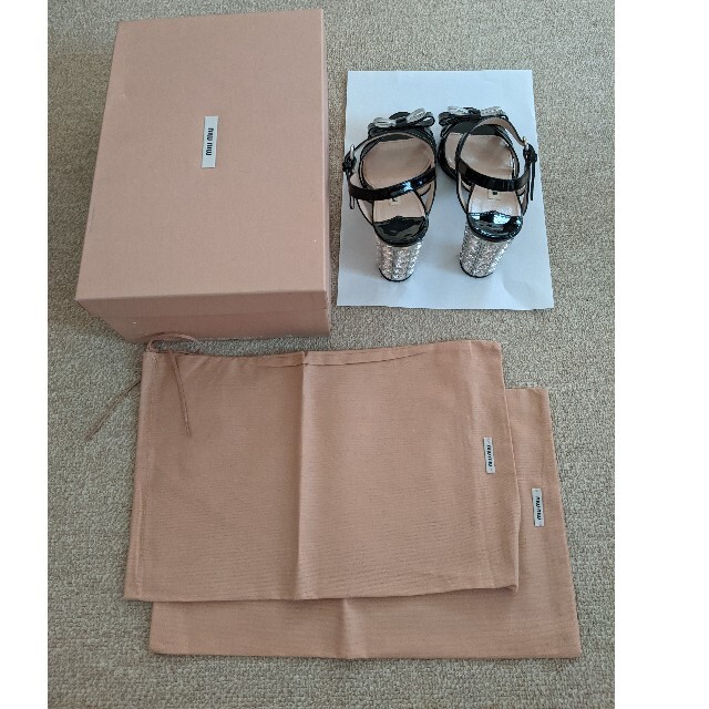 MIU MIU - 値下げ 美品 miumiu ビジュー エナメル リボン MIU MIU - 値下げ 美品 miumiu ビジュー エナメル リボン