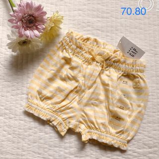 ベビーギャップ(babyGAP)の新品♡baby gap イエローボーダーショートパンツ(パンツ)