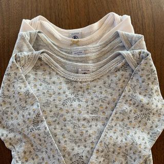 プチバトー(PETIT BATEAU)のプチバトー 肌着 長袖 6m 67cm 3枚セット(肌着/下着)