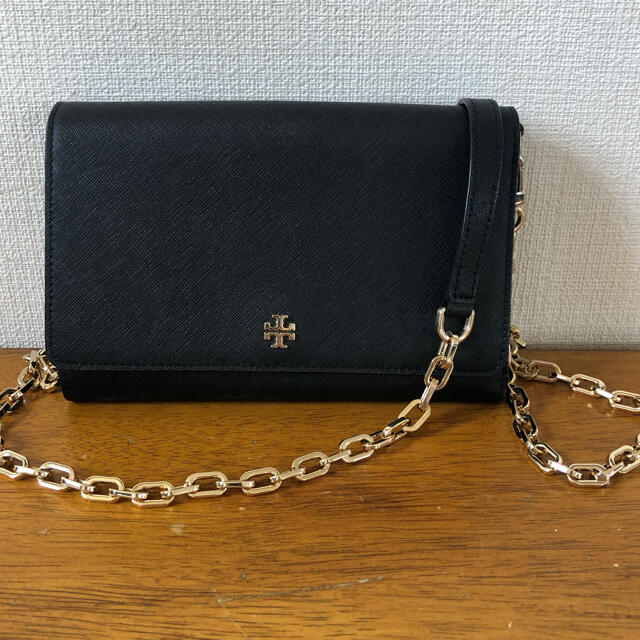 TORY BURCH ショルダー　チェーンウォレット　ブラック