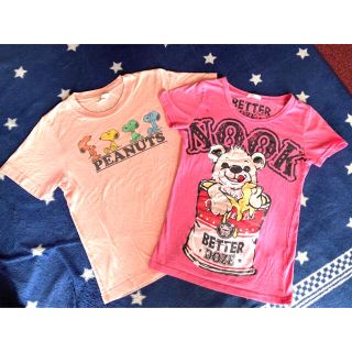 ピーナッツ(PEANUTS)のキッズ　スヌーピー&COLZAのTシャツ 2枚セット(Tシャツ/カットソー)