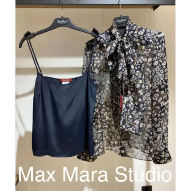 高価値セリー Max Mara - max mara studio 高級シルクシャツ シャツ+ブラウス(長袖+七分)