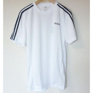 アディダス(adidas)の新品L★アディダス adidas 3ストライプスTシャツ白/ホワイト(Tシャツ/カットソー(半袖/袖なし))