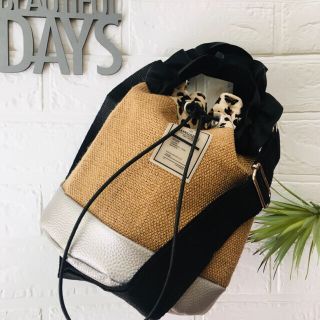 NEW✴︎summer フリルハンドル×ジュート　レオパード3way bag❤︎(バッグ)