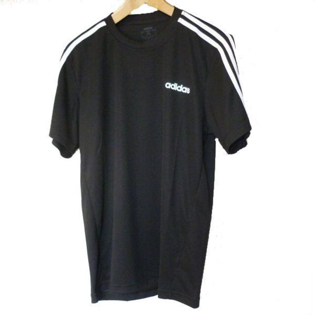 adidas(アディダス)の新品Ｌ★アディダス adidas 黒3ストライプスTシャツ メンズのトップス(Tシャツ/カットソー(半袖/袖なし))の商品写真