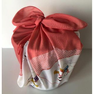 レトロ！30年以上前のデザイン 風呂敷 (71×70) 未使用＆訳あり(生地/糸)