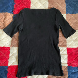 ユニクロ(UNIQLO)のユニクロ　リブトップス　ブラック(Tシャツ(半袖/袖なし))