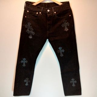 クロムハーツ(Chrome Hearts)のLevi's 501（W31 / L30）革パッチカスタム　クロスパッチ(デニム/ジーンズ)