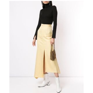 ザラ(ZARA)のレモンイエロー　アシメスカート(ロングスカート)