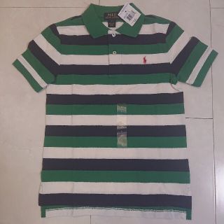 ポロラルフローレン(POLO RALPH LAUREN)の新品 美品 ラルフローレン キッズ ポロシャツ ボーダー 緑 海外 兄弟オソロ(Tシャツ/カットソー)