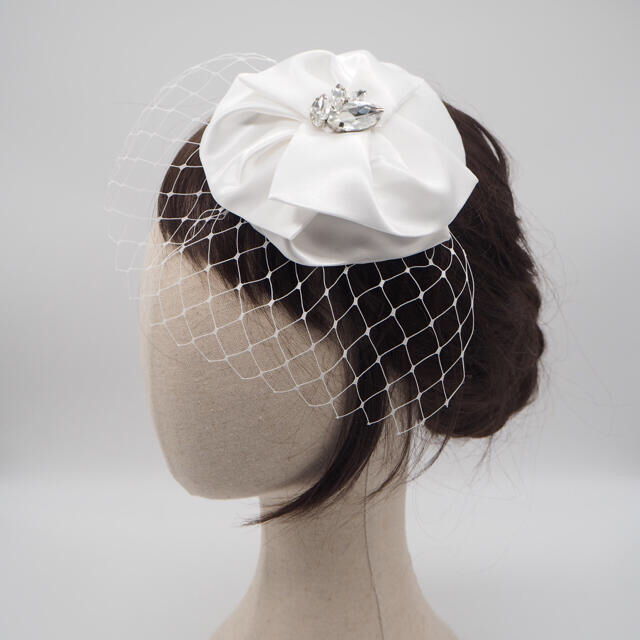 ビジュートークハット髪飾りトーク帽子ヘッドドレス結婚式ウェディングブライダル 1