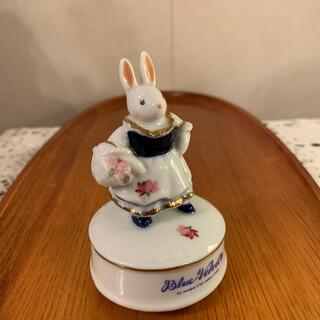 函館オルゴール　明治館　Blue Velvet ウサギ　陶器　日本製(オルゴール)