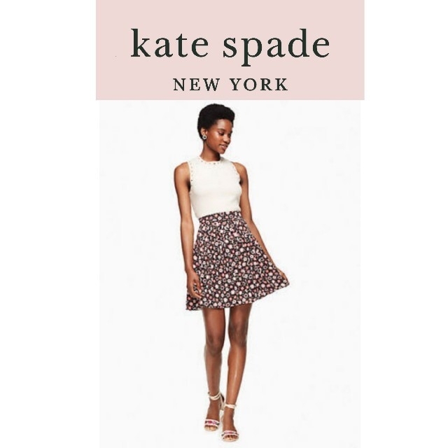 kate spade new york(ケイトスペードニューヨーク)の[未使用]kate spade ケイト・スペード 花柄スカート プリーツ レディースのスカート(ミニスカート)の商品写真