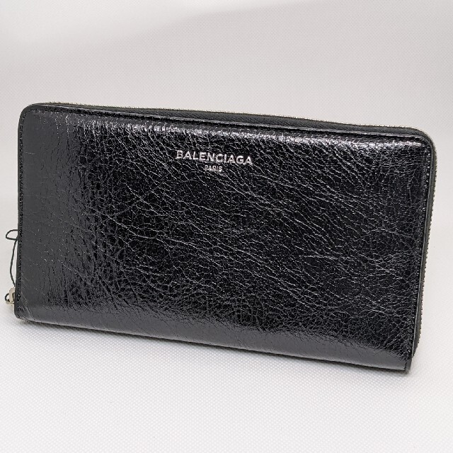 新品 未使用 BALENCIAGA ラウンドジップ　メンズ　ブラック