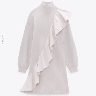 ザラ(ZARA)のZARA フリル付きミニワンピース(ミニワンピース)