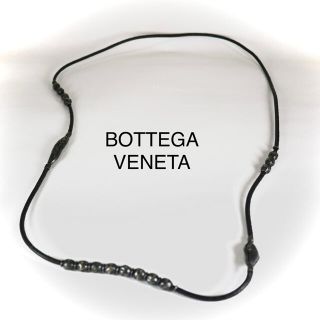 ボッテガヴェネタ(Bottega Veneta)のBOTTEGA VENETA シルバー　イントレチャート　革紐　正規品(ネックレス)