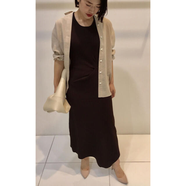 theory 20AW ウォッシャブル 比翼シャツ シャツブラウス ベージュ