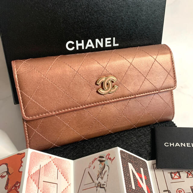 CHANEL シャネル 美品 長財布 限定ココ マトラッセ マドモアゼル 財布ココマーク