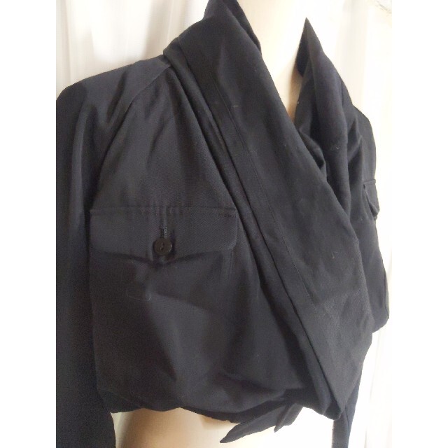 Yohji Yamamoto(ヨウジヤマモト)のbaiya ヨウジヤマモト　ジャケット　黒　長袖　ショート丈　レディース　メンズ メンズのジャケット/アウター(テーラードジャケット)の商品写真