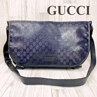 グッチ(Gucci)のグッチ ショルダーバッグ メッセンジャーバッグ GGインプリメ ネイビー(メッセンジャーバッグ)