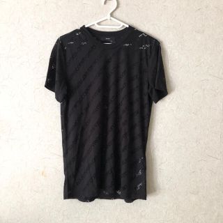 ディーゼル(DIESEL)のDIESEL ディーゼル 透かし ロゴ Tシャツ ブラック S 半袖 重ね着(Tシャツ(半袖/袖なし))