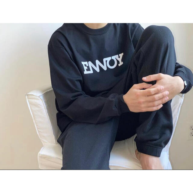 値下げ】ennoy ロンＴ黒 エンノイ - Tシャツ/カットソー(七分/長袖)