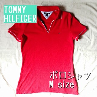トミーヒルフィガー(TOMMY HILFIGER)のTommy Hilfigerトミー ヒルフィガー ポロシャツ 赤 レディース(ポロシャツ)
