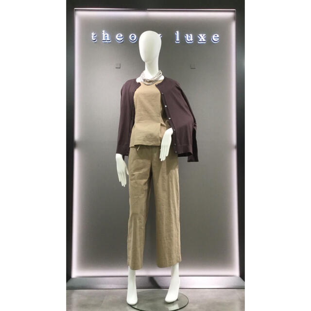 Theory luxe 19ss リネンワイドクロップドパンツ 340ベージュ-