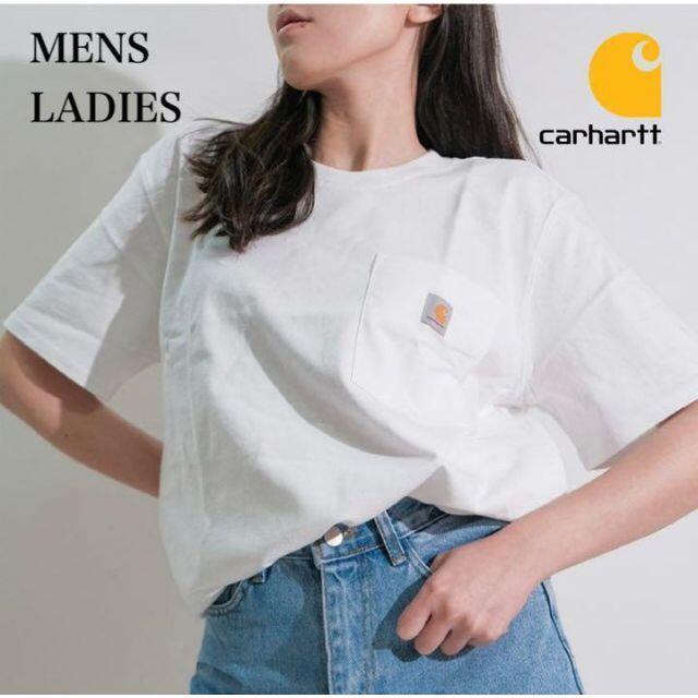 ④【新品未使用】カーハートCarhartt白tシャツ半袖XLワンポイントポケット