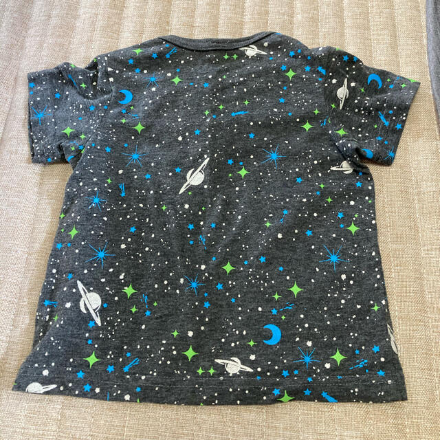 宇宙キラキラTシャツ　80㎝　男の子 キッズ/ベビー/マタニティのベビー服(~85cm)(Ｔシャツ)の商品写真