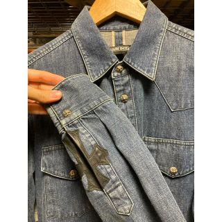 銀座店 クロムハーツ ルーズエンド デニムシャツ sizeM ブルー 91463