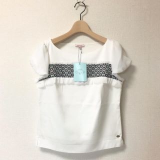 新品 パフスリーブカットソー  M(カットソー(半袖/袖なし))