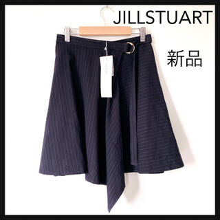 ジルスチュアート(JILLSTUART)の《新品》JILLSTUARTジルスチュアート　麻混変形スカート(ひざ丈スカート)