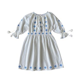 ボンポワン(Bonpoint)のLiiLu Folk dress 刺繍ワンピース　120 6y リール(ワンピース)