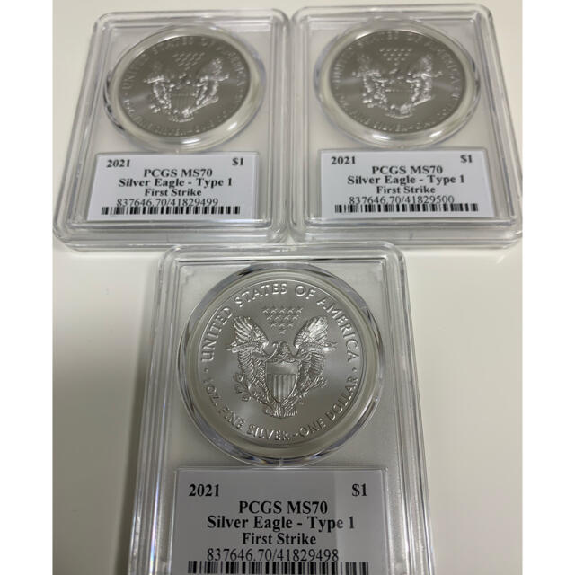 ☆安心の最高鑑定〜イーグル銀貨 PCGS MS70 FS Black Label-