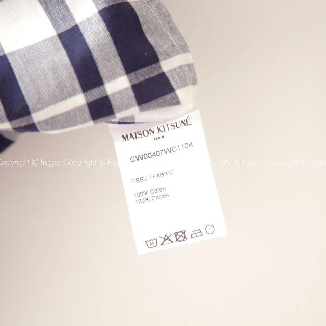 MAISON KITSUNE'(メゾンキツネ)のメゾン キツネ リボンチェック ブラウス シャツ トップス バンドカラー レディースのトップス(シャツ/ブラウス(長袖/七分))の商品写真