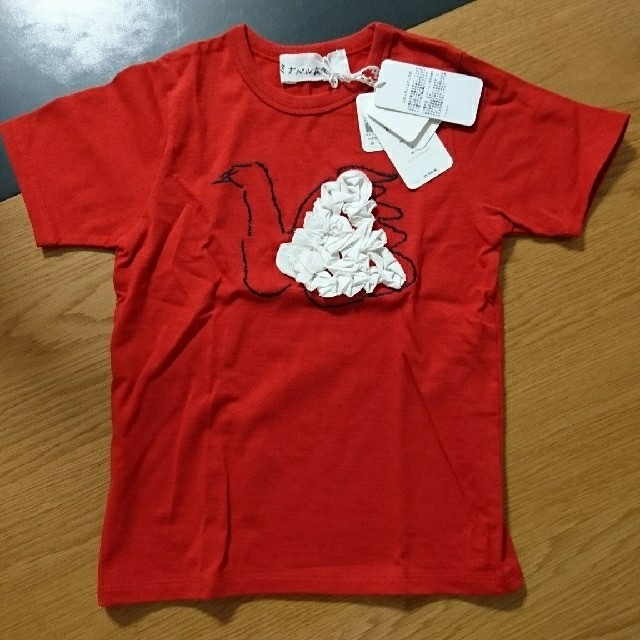 minaperhonenミナペルホネン　半袖Tシャツ120　スワン　赤キッズ/ベビー/マタニティ