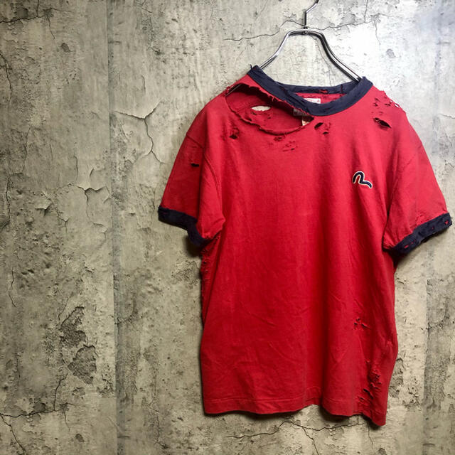 EVISU(エビス)の【ボロボロ】EVISU エヴィス　vintage ボロT 希少　90s 菅田将暉 レディースのトップス(Tシャツ(半袖/袖なし))の商品写真