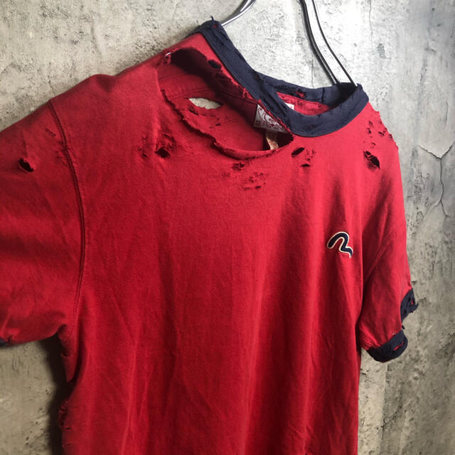 EVISU(エビス)の【ボロボロ】EVISU エヴィス　vintage ボロT 希少　90s 菅田将暉 レディースのトップス(Tシャツ(半袖/袖なし))の商品写真