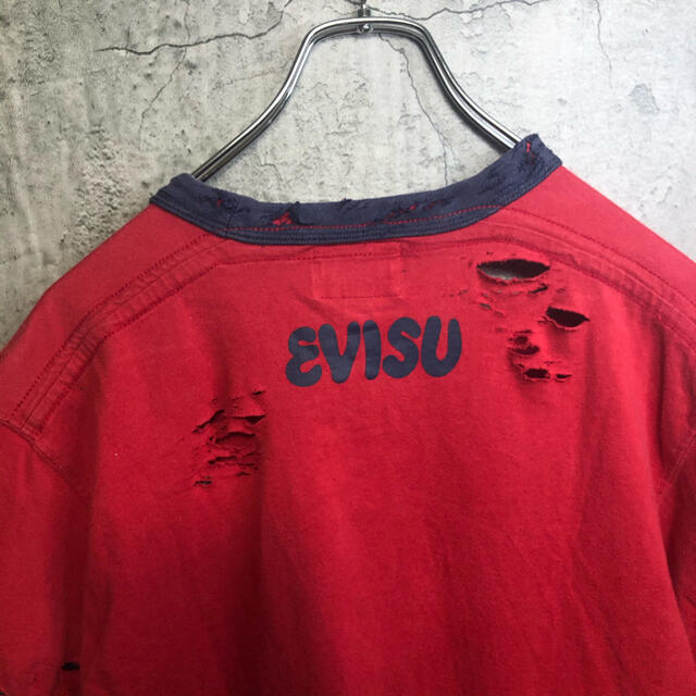 EVISU(エビス)の【ボロボロ】EVISU エヴィス　vintage ボロT 希少　90s 菅田将暉 レディースのトップス(Tシャツ(半袖/袖なし))の商品写真