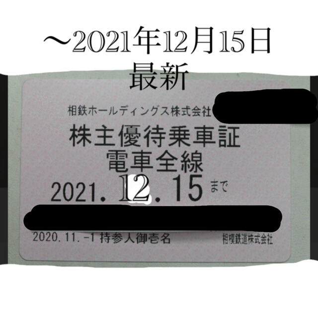 相鉄ホールディングス　株主優待乗車証 電車全線