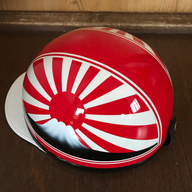 自動車/バイク富士日章 コルク半 ヘルメット 赤白 マーシャル