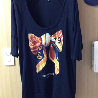 リボン柄トップス(Tシャツ(長袖/七分))