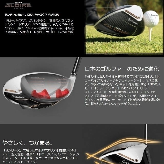 TaylorMade(テーラーメイド)の【新品】テーラーメイド　シムグローレ　ドライバー　専用ヘッドカバー付　 スポーツ/アウトドアのゴルフ(クラブ)の商品写真